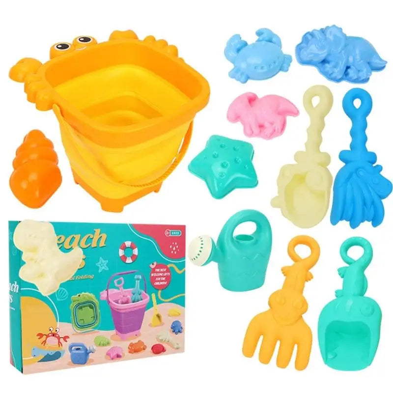Kids Collapsible Sand Bucket Set with Shovel & Moulds