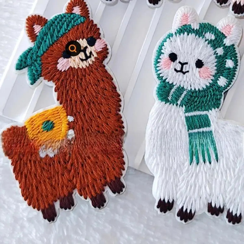 6-Pack Cartoon Llama Embroidered Patches – DIY Fabric Stickers