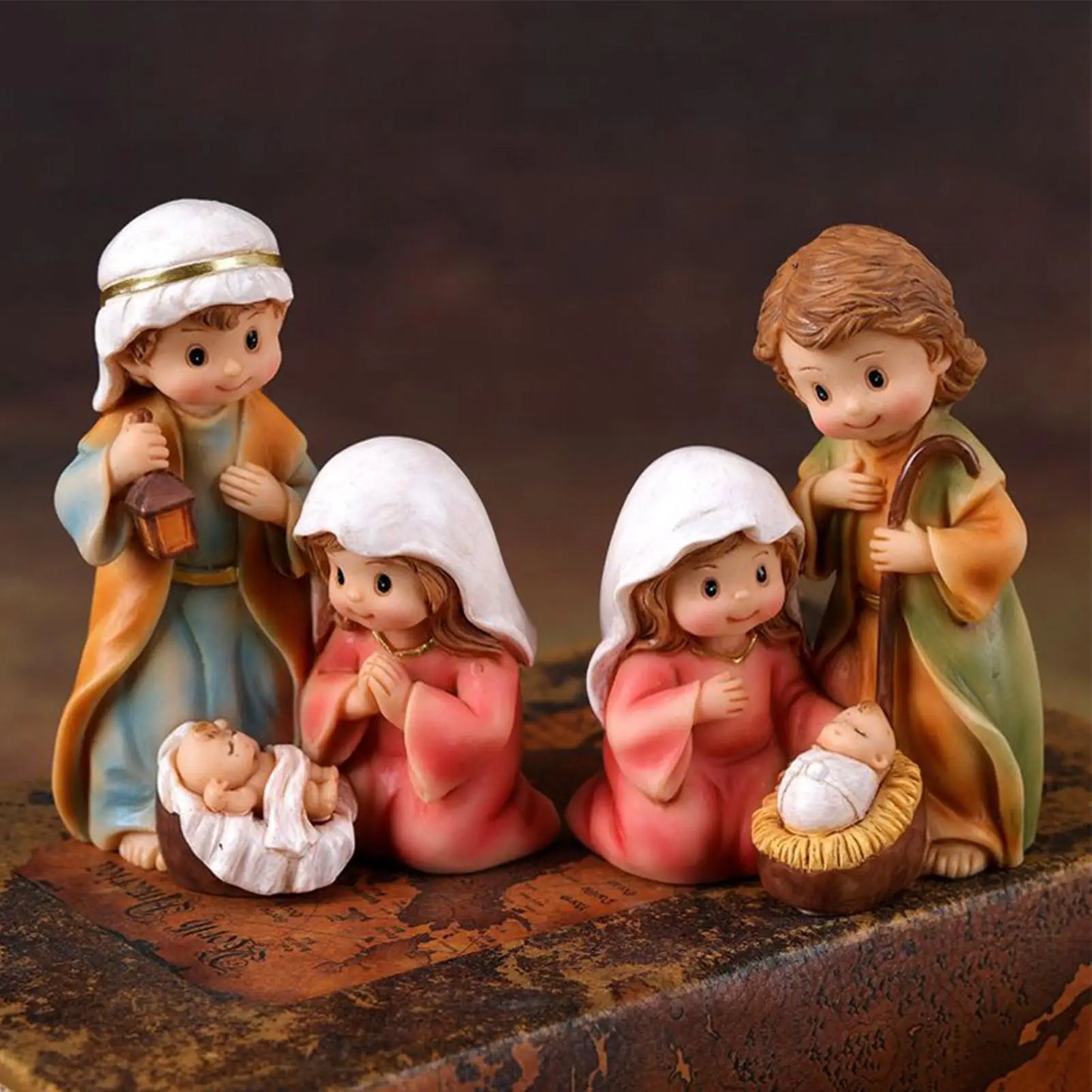 Resin Nativity Figurine | Holy Family Christmas Scene Decor