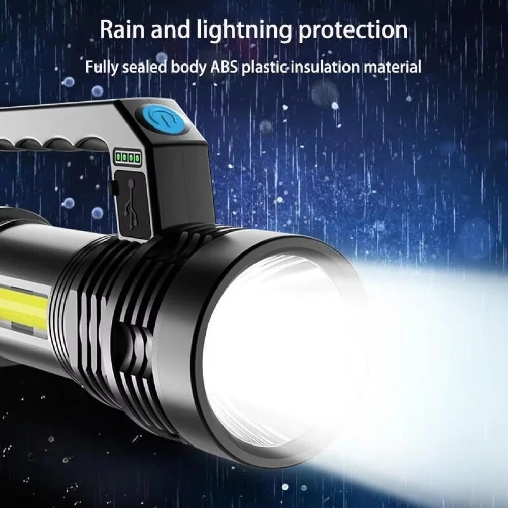 GGbingo 2KM LED USB Rechargeable Flashlight Portable Long Distance Waterproof Torch for Fishing Hunting Camping Peaceful Pleasures Health and Wellness