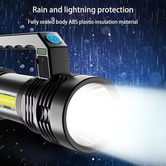 GGbingo 2KM LED USB Rechargeable Flashlight Portable Long Distance Waterproof Torch for Fishing Hunting Camping Peaceful Pleasures Health and Wellness