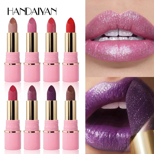 Handaiyan Glitter Diamond Lipstick – 8 Shades, Waterproof Glitter Lipstick Oasis Select