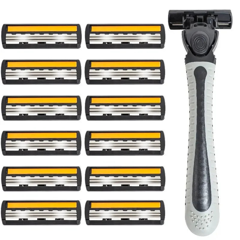Shaver Brand New Design Men Razor Shaving Three Layer Shaver Reusable Razor Imported Blade Multi Tool Head Replace Peaceful Pleasures Health and Wellness