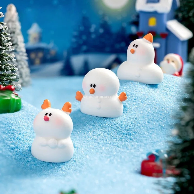 Miniature Snowman Miniature Snowman Model Micro Landscape Santa Claus Santa Claus Figurine Elk Cute Christmas Decorations Decor Peaceful Pleasures Health and Wellness