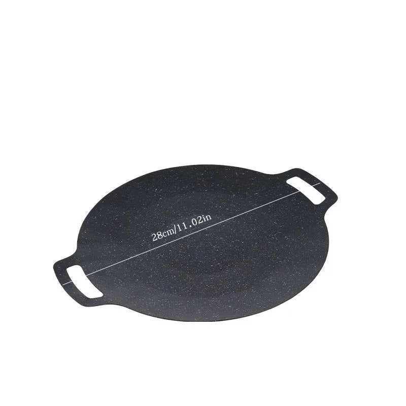 Roasting Round Pans Korean Aluminum Nonstick Grill Top Griddle Pan Bbq Fry Grill Outdoor Cast Iron Barbecue Griddles Grill Pans Peaceful Pleasures Health and Wellness Barbecue Tray 28cm