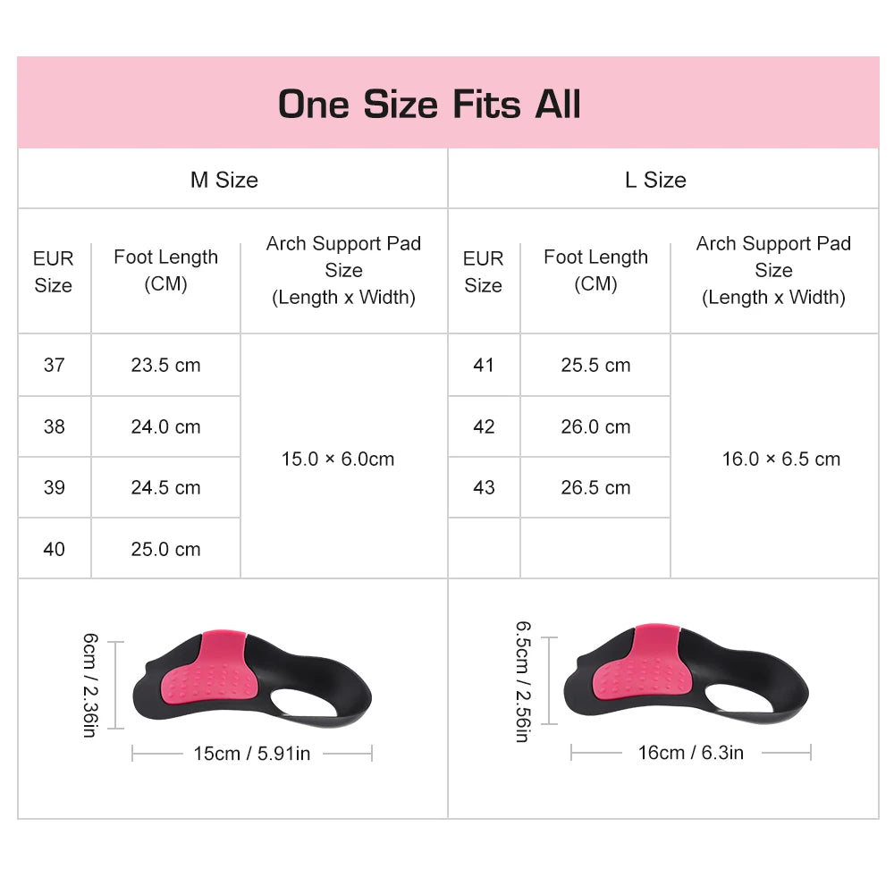 Non-Slip Arch Support Insoles for Flat Feet Plantar Fasciitis Shock-Absorbing Unisex Half Insoles Height Increase Shoe Inserts Peaceful Pleasures Health and Wellness