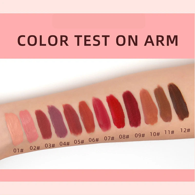 12-Piece Lip Gloss Set, Non-Stick, Non-Fading, Durable Liquid Lipstick with Gift Box - Perfect Makeup Gift for Friends and Famil Peaceful Pleasures Health and Wellness