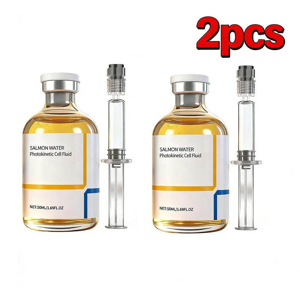Korean Salmon Wrinkle Serum Skin Rejuvenation Essence, Strengthens Barrier Function, 24H Continuous Hydration Firming Skin Care Peaceful Pleasures Health and Wellness 50mlX2