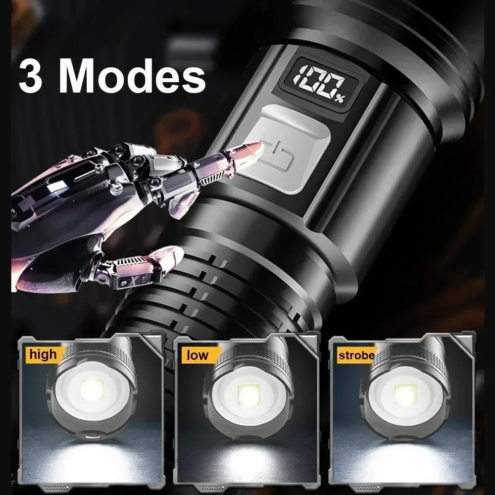 Ultra Bright Zoomable LED Tactical Flashlight | USB Rechargeable