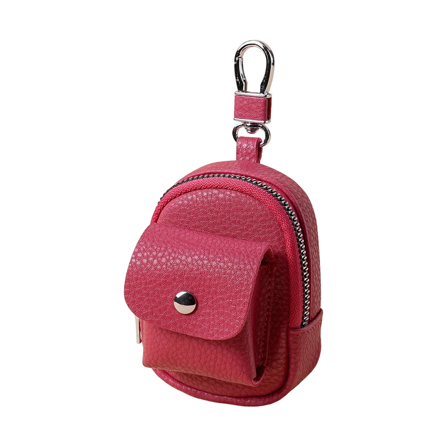 Soft Leather Mini Waist Pouch For Women Keys Coin Earphone Storage Lightweight Portable Organizer Peaceful Pleasures Health and Wellness Wine red