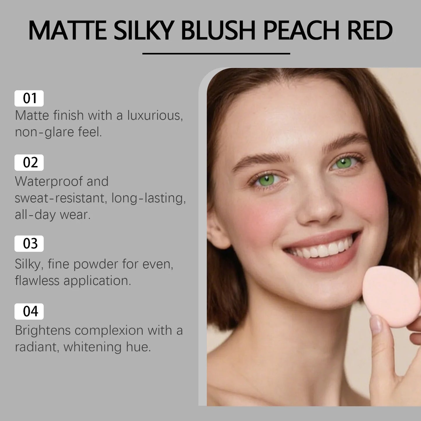Matte Blush Powder Palette | Silky Peach Long-Lasting Makeup