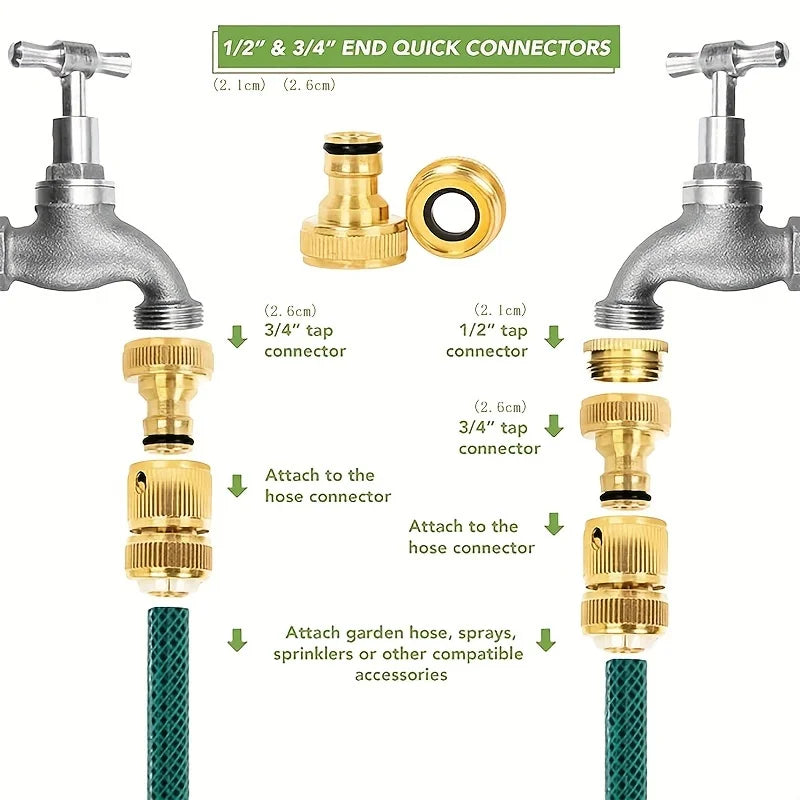 3sets EU Standard Aluminum Hose Connector 1 2'' 3 4'' Tap Fitting 13