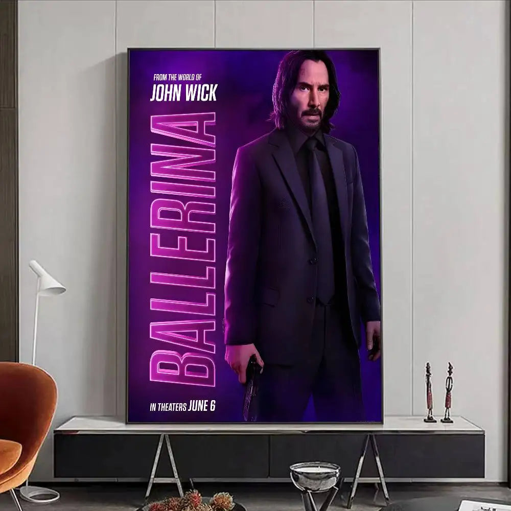 Movie J-John W-Wick B-Ballerina Poster HD art poster for home living room bar office decoration sticky waterproof Peaceful Pleasures Health and Wellness z10 21X30cmNoframe
