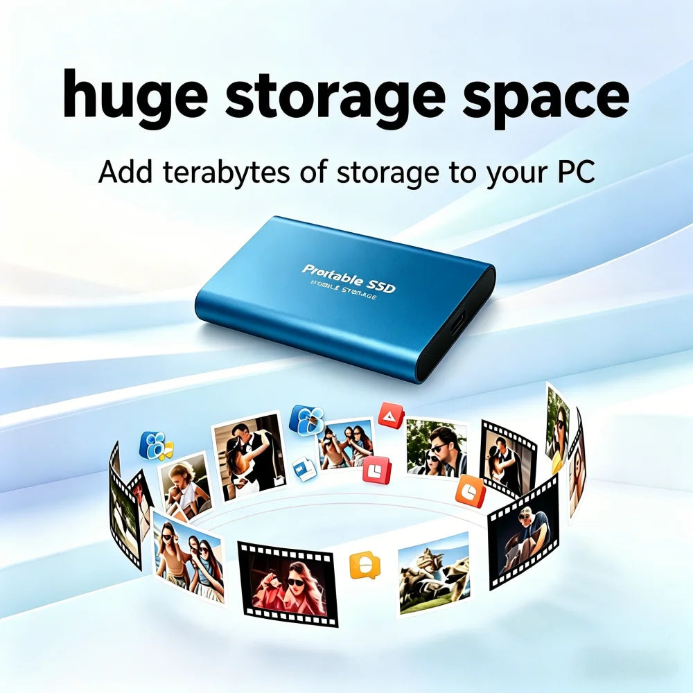 Portable External SSD 1TB 2TB 4TB USB 3.1 Type-C | PC & Mac