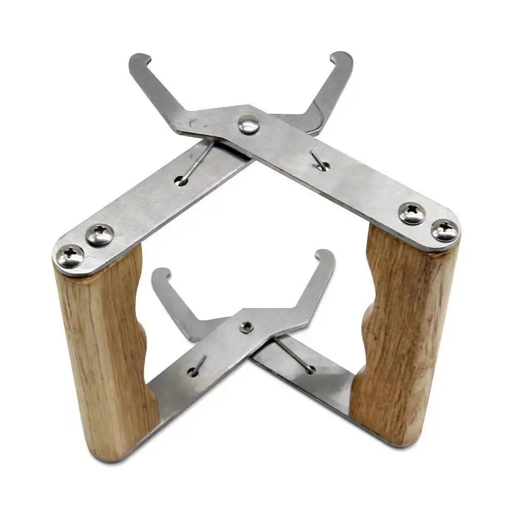Honeycomb Extraction Beekeeping Spleen Clip High Quality Rugged Beekeeping Tools Stainless Steel Wooden Handle Nest Frame Clip Peaceful Pleasures Health and Wellness