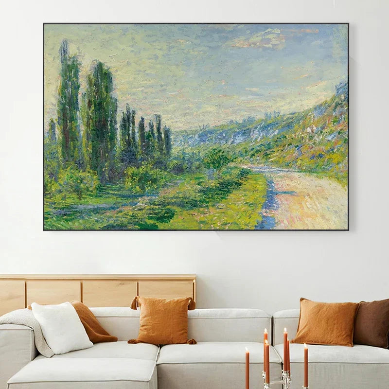 Claude Monet Exhibition Posters Canvas Oil Painting Garden Boat Lake Landscape Nature Landscape Wall Room Home Decor Peaceful Pleasures Health and Wellness