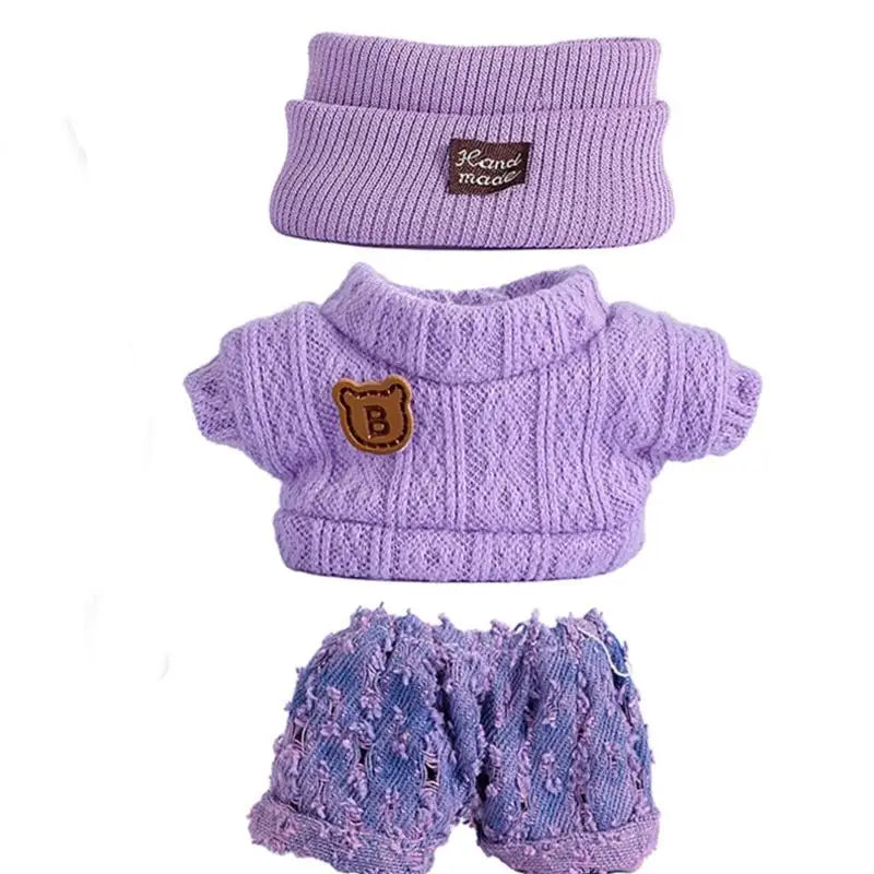 17cm Doll Sweater Pants Hat Set | 1/12 Scale Fashion Outfit