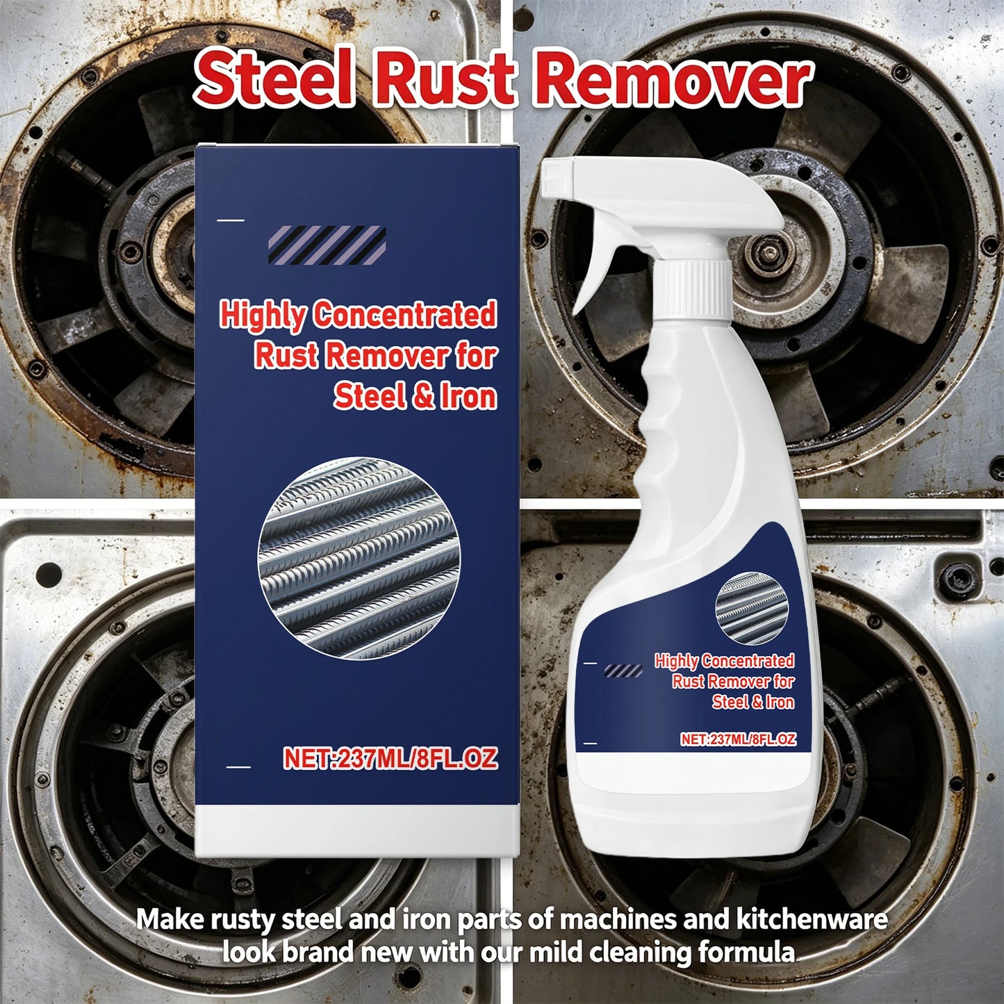 Steel Rust Remover for Metal Cleans Machine Parts Kitchen Tools and Surfaces Restores Shine Dissolves Stubborn Rust Remover Peaceful Pleasures Health and Wellness