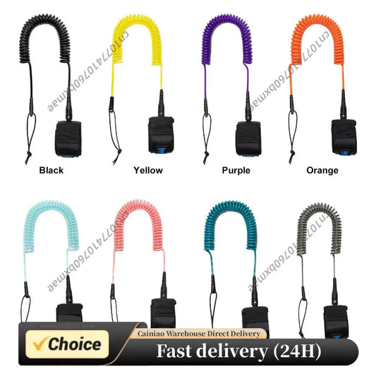 Coiled SUP Leash 10FT SUP Ankle Safety Rope 5.5mm Thick for Paddleboard Shortboard Longboard Watersports Accessory Peaceful Pleasures Health and Wellness