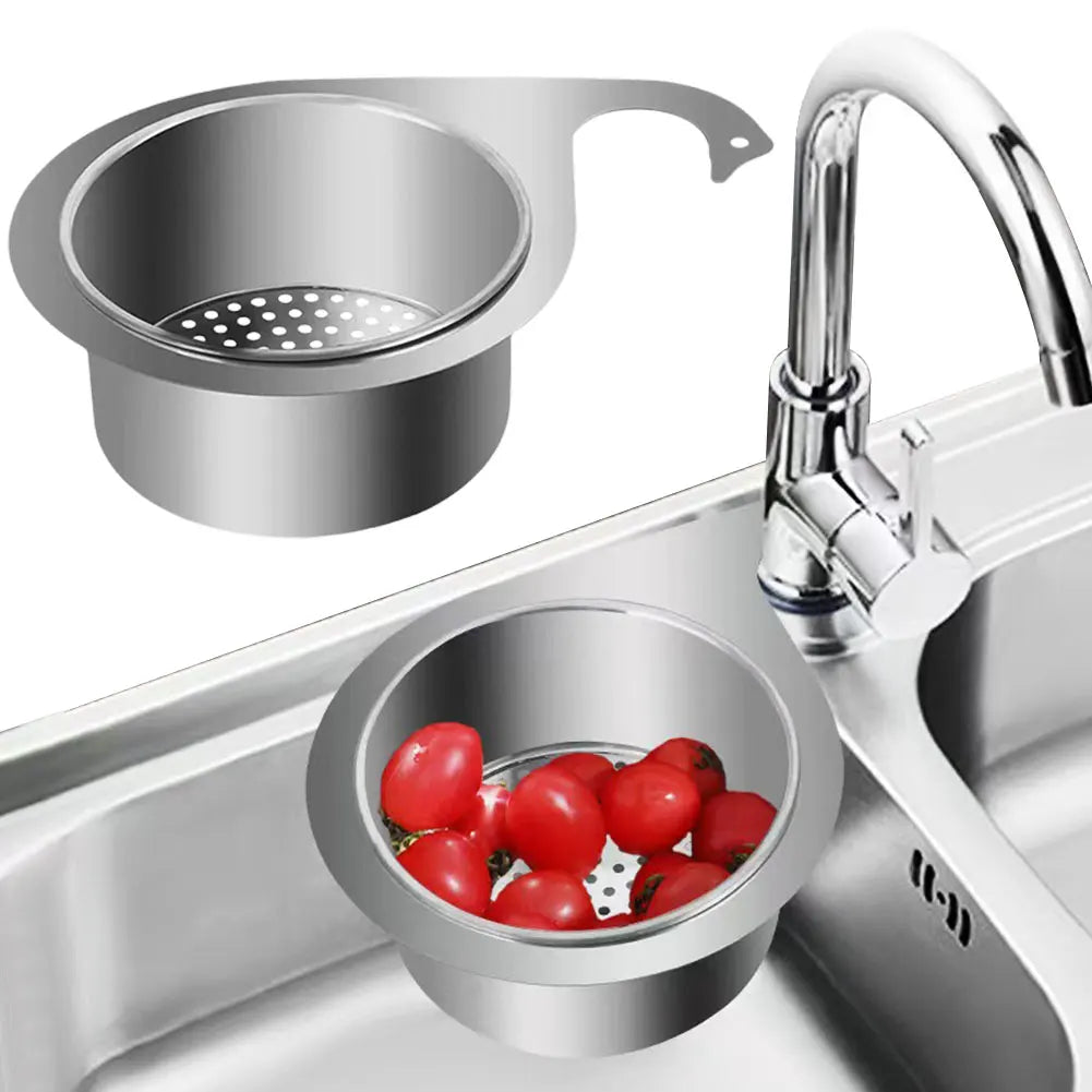 1/2 PCS Tap Hanging Filter Basket Stainless Steel Corner Sink Strainer Kitchen Sink Drain Basket Swan Drain Rack for Sink Peaceful Pleasures Health and Wellness