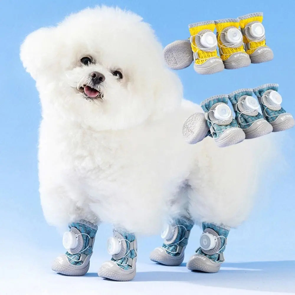 4-Pack Anti-Slip Reflective Dog Shoes | Soft Sole Paw Protectors