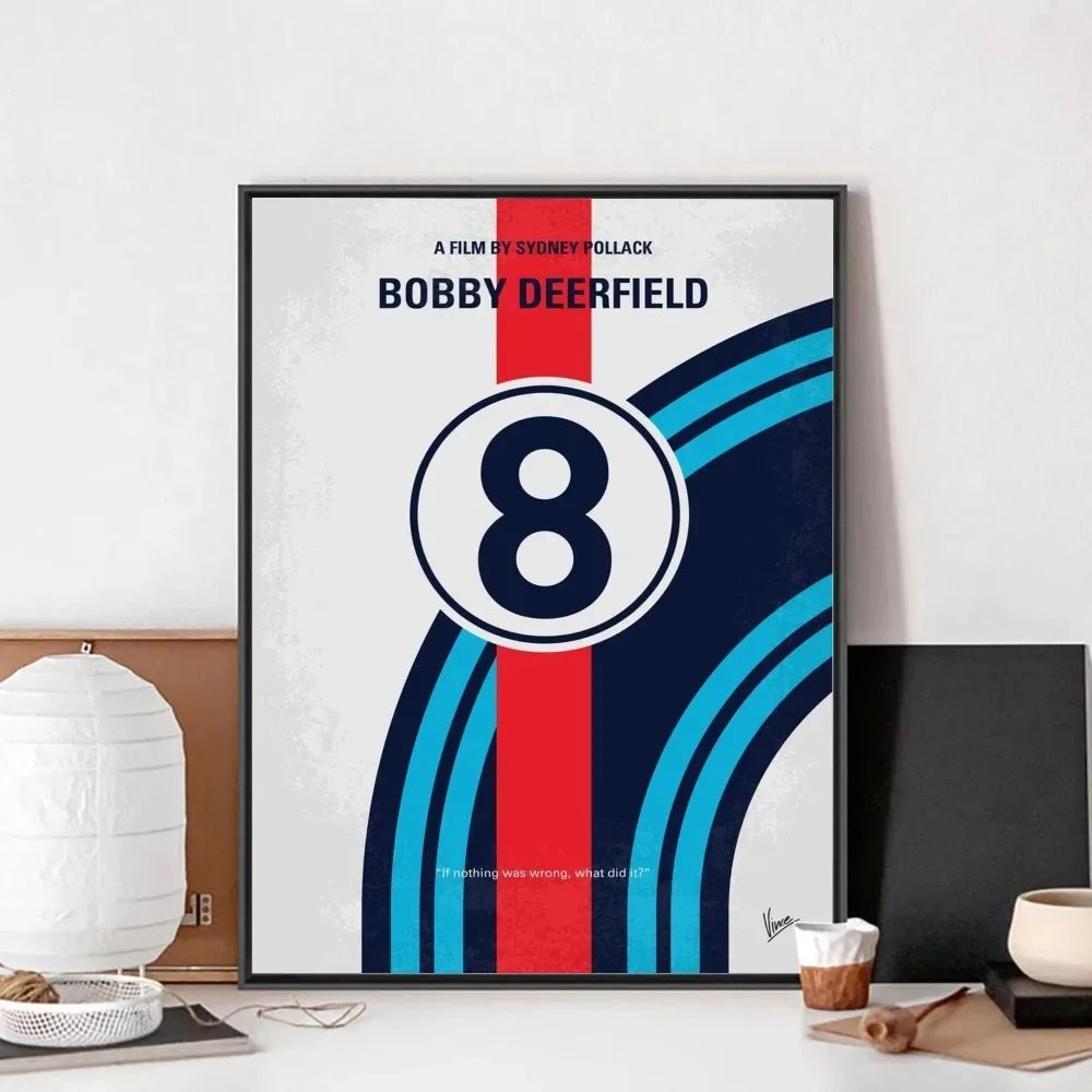Martini Racing Retro Poster Canvas Painting Bar Retro Poster Mural Modern Home Living Room Bedroom Study Decorative Art Peaceful Pleasures Health and Wellness B 20x30cm Unframed