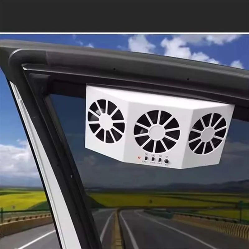 Car Cooling System Solar Panel Car Window Exhaust Fan Auto Air Vent Ventilation Fan Solar Radiator 3 Fans for Camper Peaceful Pleasures Health and Wellness