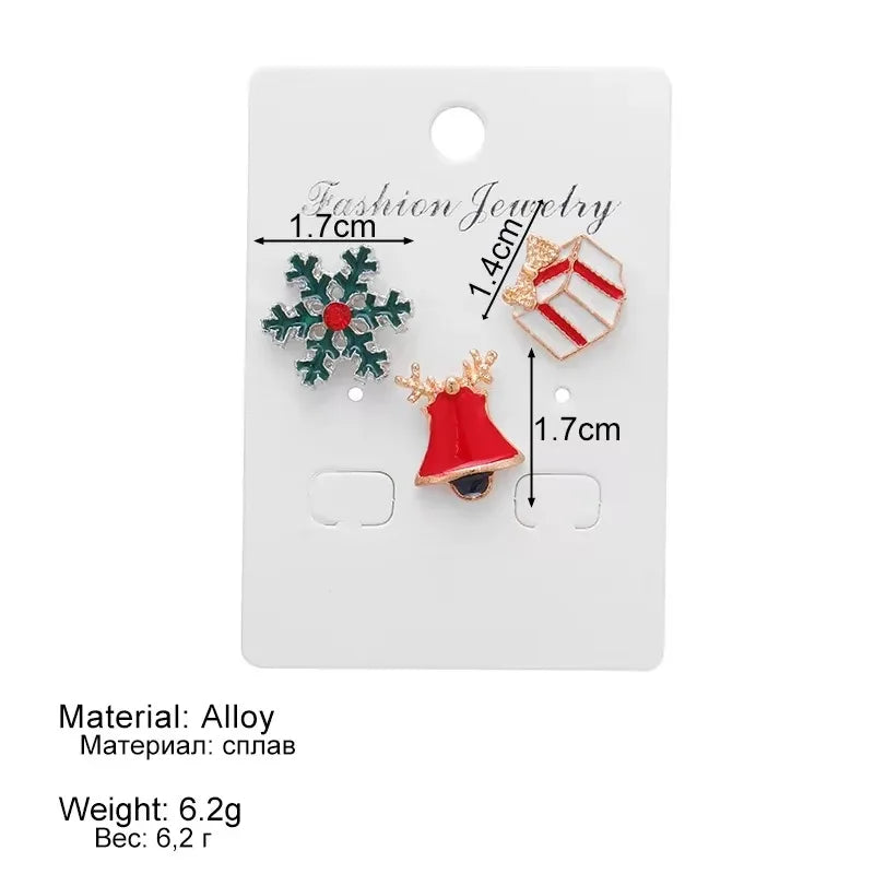 Christmas Brooch Pins – Santa, Elk & Snowflake | 1–20 PCS
