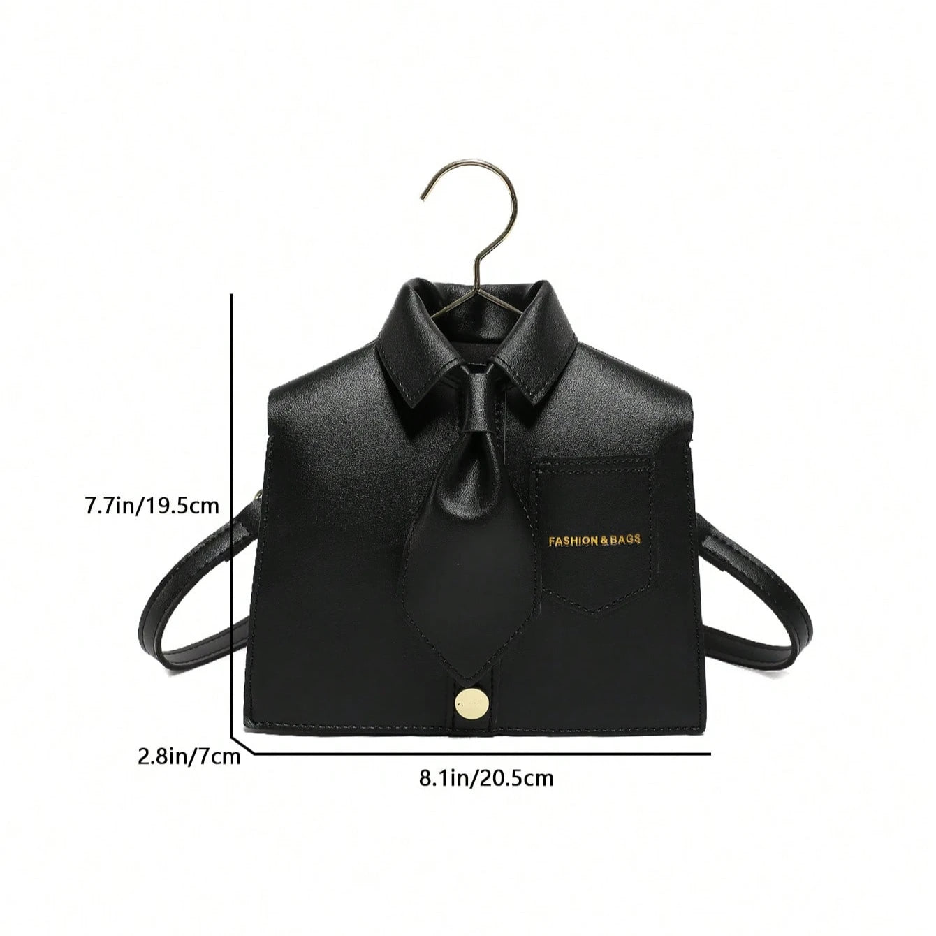 Novelty Funny Collar Shape Crossbody Bag For Women, Fashionable Black Flip Cover Phone Bag, Interesting Gift Peaceful Pleasures Health and Wellness