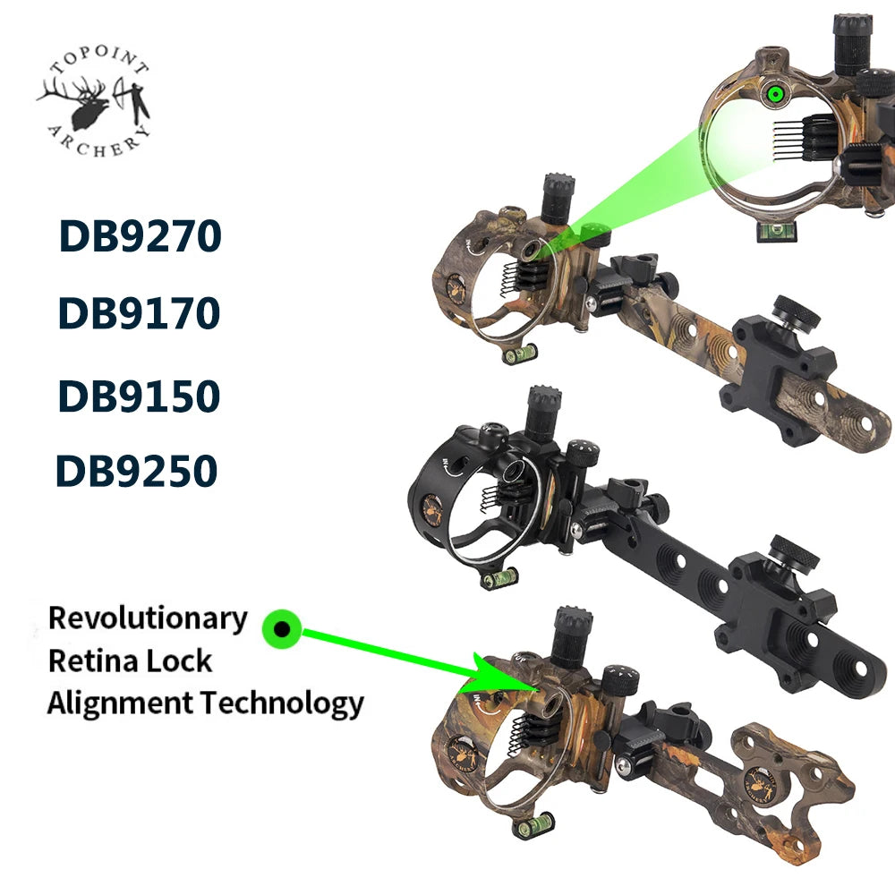 Topoint 5 7 Pin Bow Sights Compound Archery Sight DB Series Retina