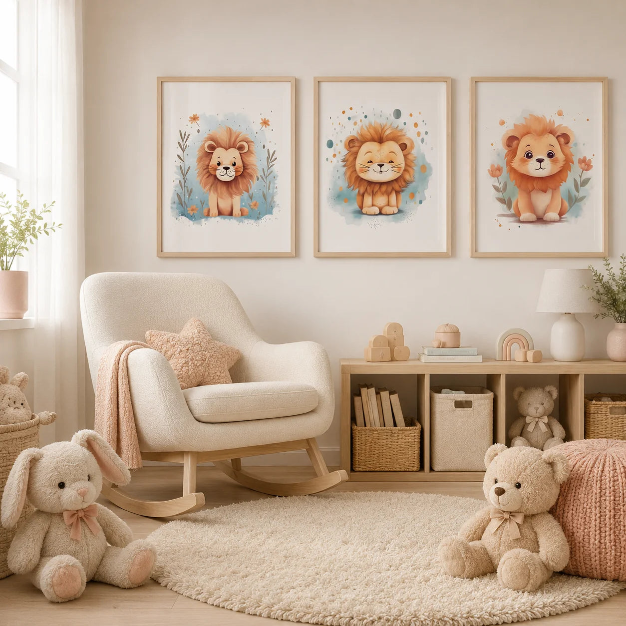 Nordic Lion Canvas Wall Art for Nursery & Kids Room | TAAWAA Canvas Wall Art Peaceful Pleasures Health and Wellness