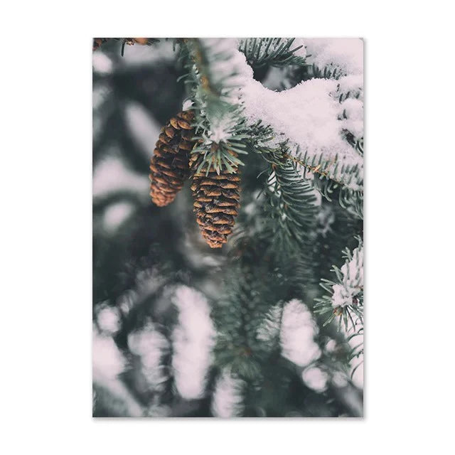 Christmas Deer & Squirrel Snow Scene Canvas Wall Art Print