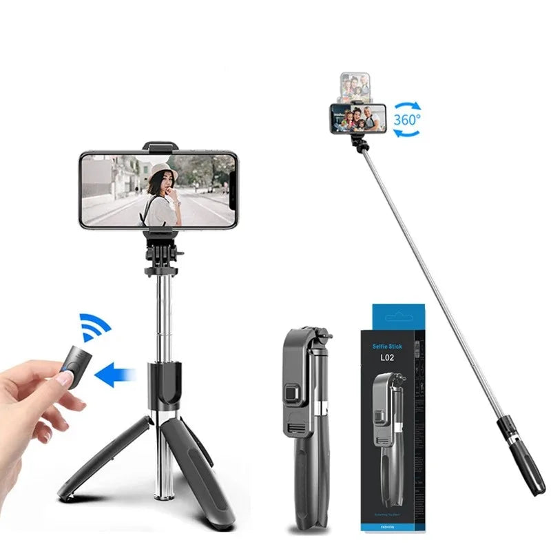 Bluetooth Selfie Stick Tripod Extendable Wireless Remote Control Portable Phone Stand for iPhone Android Vlogging Live Streaming Peaceful Pleasures Health and Wellness