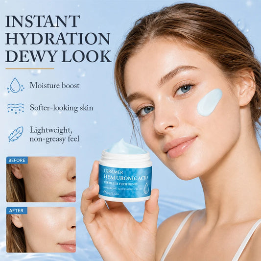LGRAMER Hyaluronic Acid & Vitamin C Face Cream | Deep Hydration Facial Moisturizer Cream Peaceful Pleasures Health and Wellness