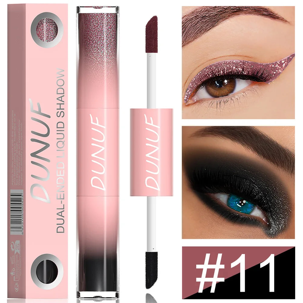 Dual-Ended Liquid Eyeshadow - Long-Lasting, Shimmer Finishes In Red, Blue, Purple, Bronze - Ideal For Holiday And Stage Makeup Peaceful Pleasures Health and Wellness DU12SSTSYY11
