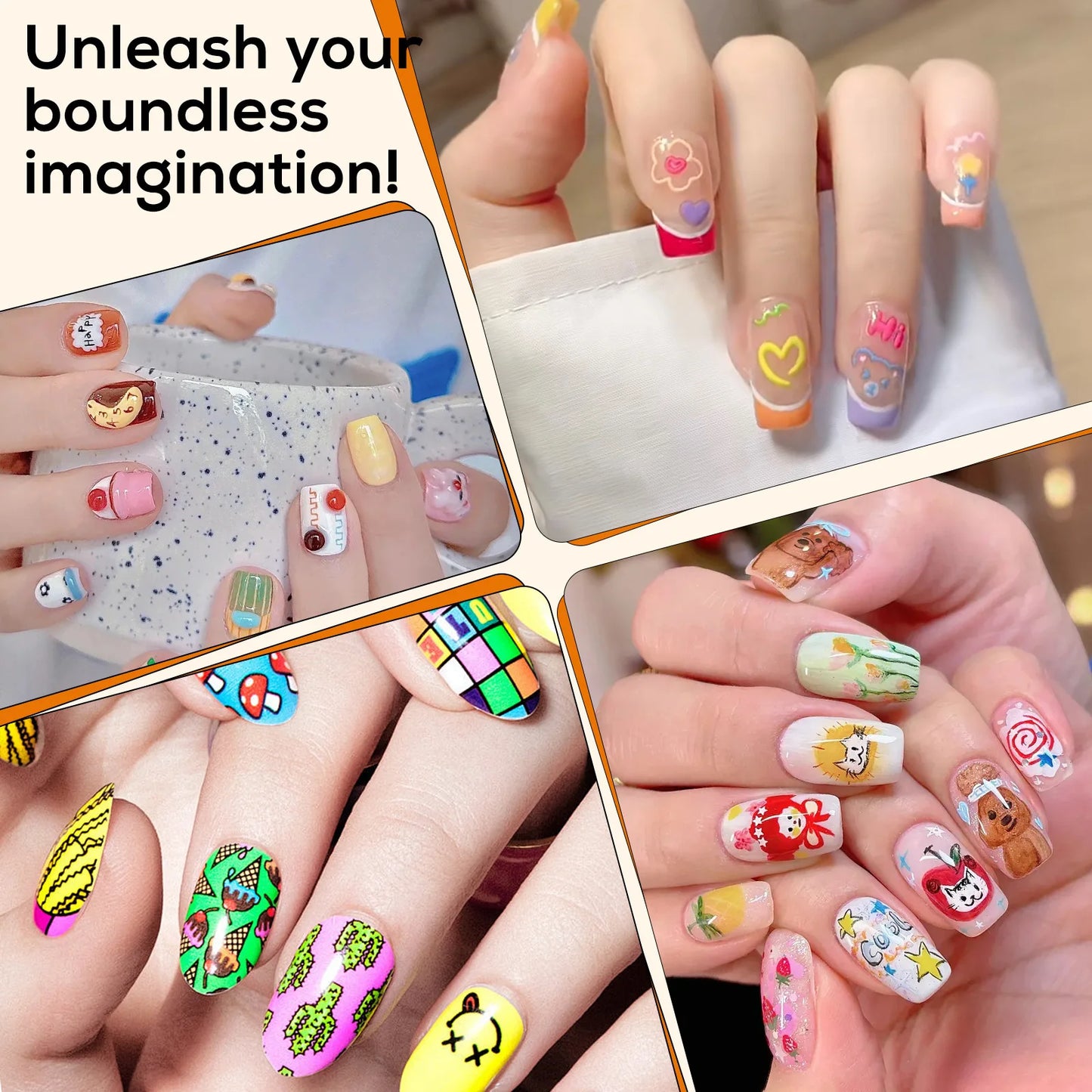 12 Colors Nail Art Acrylic Paint Pens DIY Drawing Liner Brush Pen