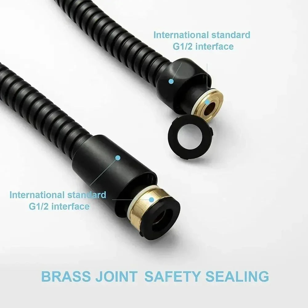 Stainless Steel Flexible Shower Hose 1.5M/2M | G1/2 Extension Flexible Shower Hose Peaceful Pleasures Health and Wellness