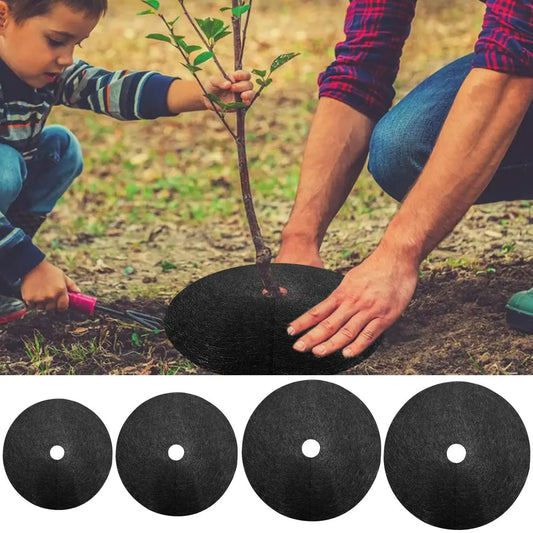 10-Pack Non-Woven Tree Mulch Rings – Weed Barrier & Root Guard Weed Barrier Mat Peaceful Pleasures Health and Wellness