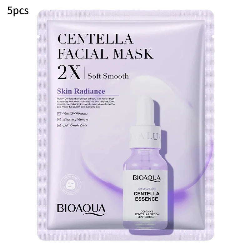 20pcs/5pcs Centella Collagen Face Mask VC Moisturizing Refreshing Sheet Masks Hyaluronic Acid Facial Mask Skin Care Products Peaceful Pleasures Health and Wellness CENTELLA ASIATICA 5p