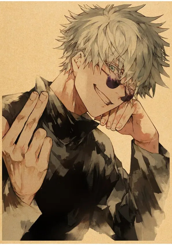 Jujutsu Kaisen Gojo Satoru Vintage Anime Canvas Wall Art Poster