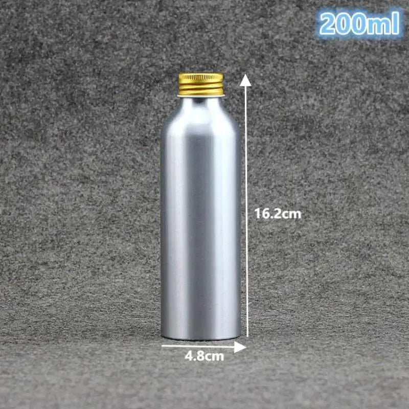 Gold Aluminum Refillable Travel Bottle 50ml–250ml Screw Cap