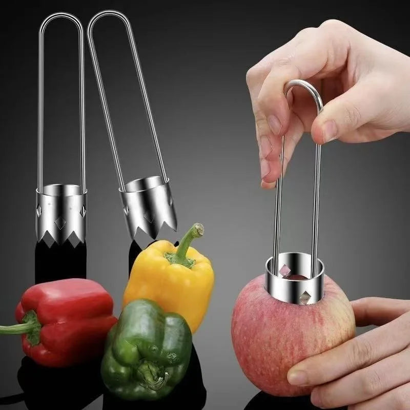 New Stainless Steel Fruit Core Remover Apple Pear Bell Peppers Pitter Extractor Tool Versatile Vegetable Core Puller Gadgets Peaceful Pleasures Health and Wellness