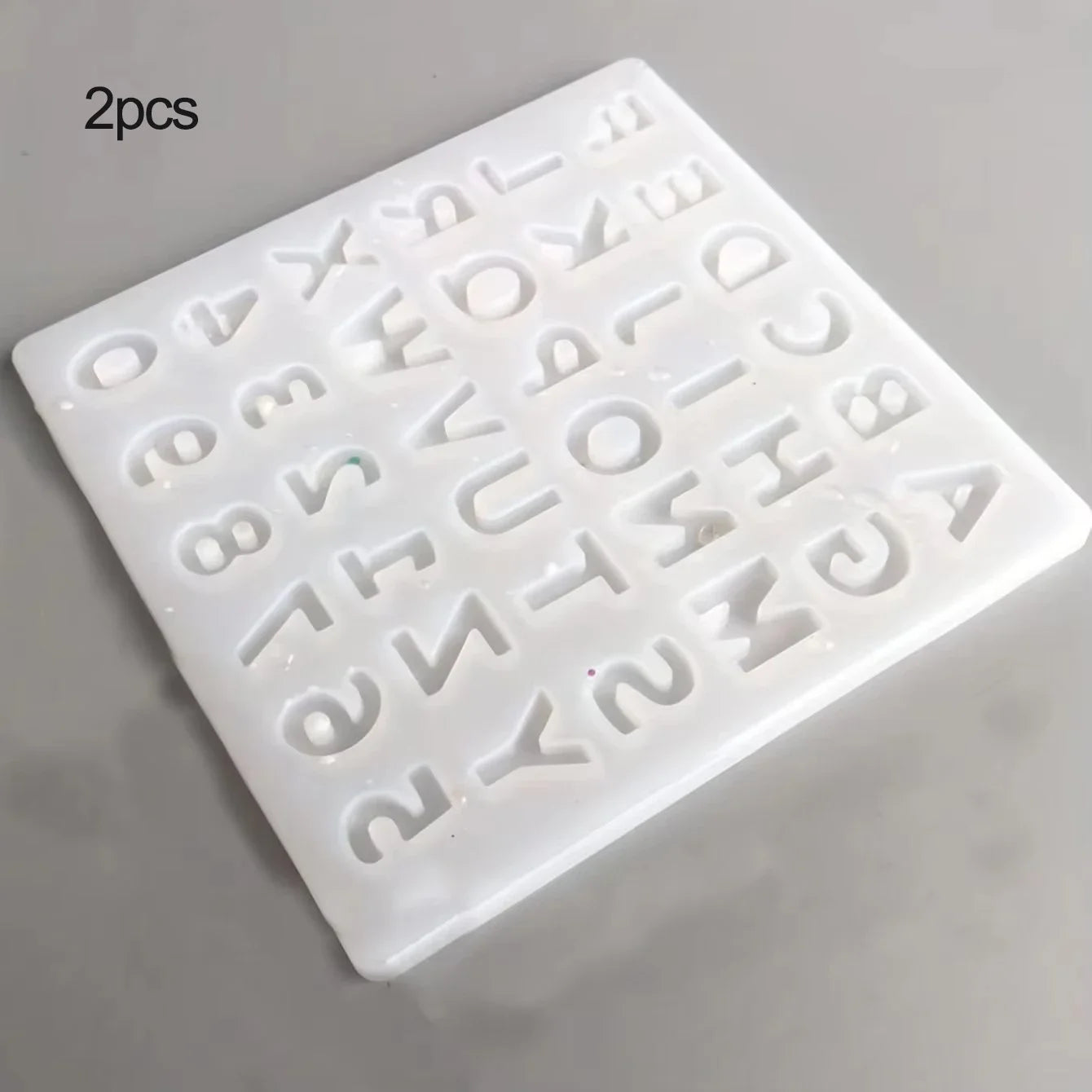 26-letter and Number Mold Mirror Surface Epoxy Silicone Mold New Personality DIY Mobile Phone Pendant Accessory Decoration Tool Peaceful Pleasures Health and Wellness white 2pcs