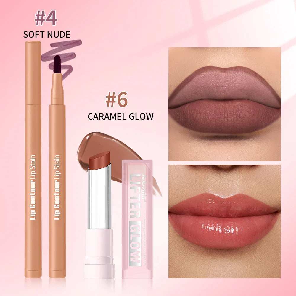 Lip Liner & Glow Oil Balm Kit – Hydrating, Long-Lasting 2pc
