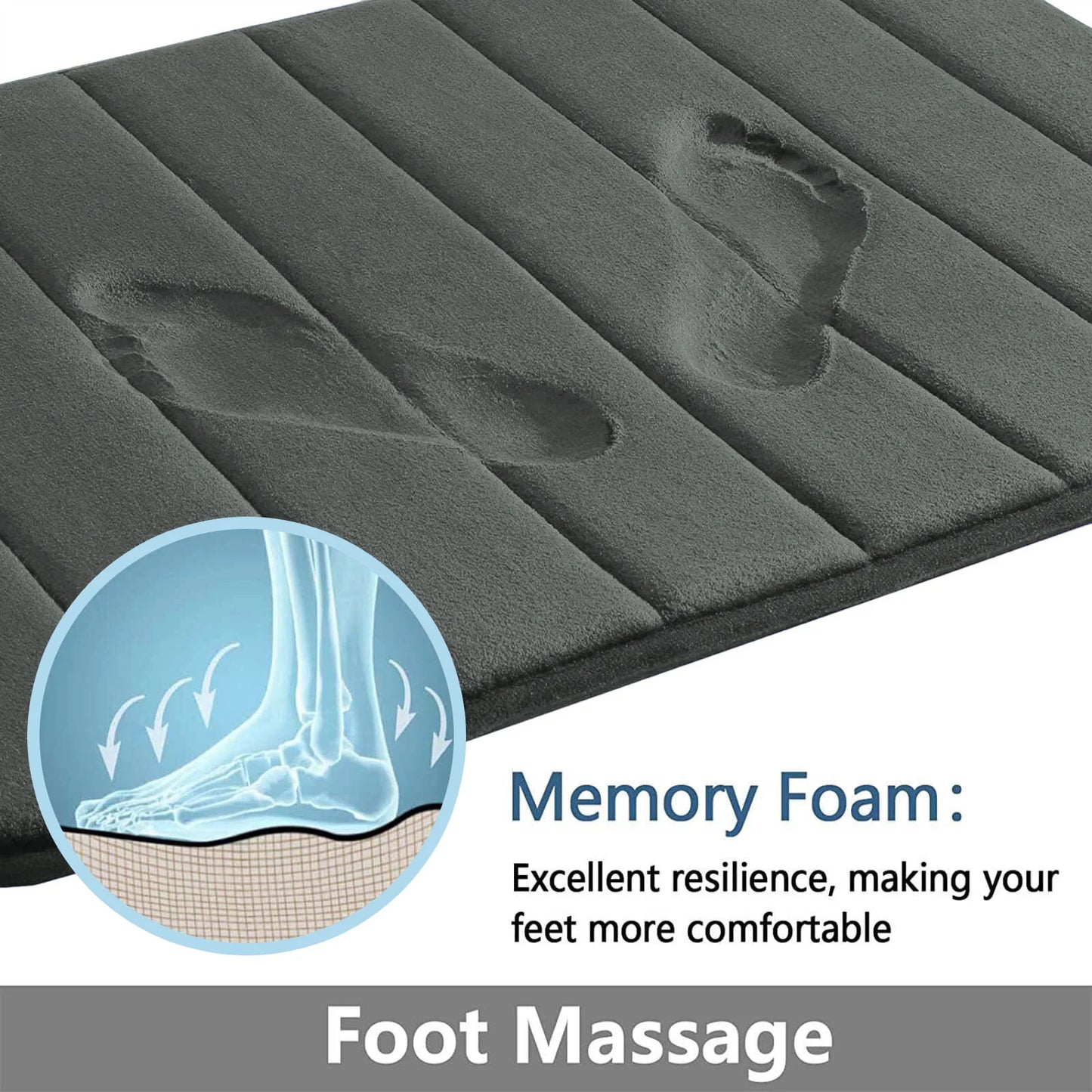 Memory Foam Bath Mat – Non-Slip Super Absorbent Bathroom Rug