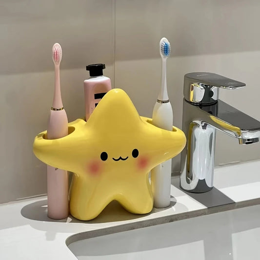 Star Toothbrush & Toothpaste Holder | Cute Bathroom Organizer