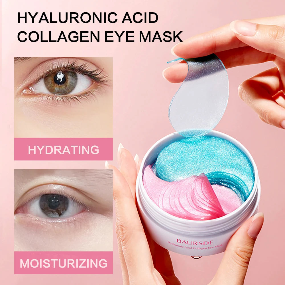 Cherry Blossom & Collagen Dual-Tone Eye Mask - Hydrating, Moisturizing & Nourishing Under Eye Patches 30pairs/Bottle Peaceful Pleasures Health and Wellness