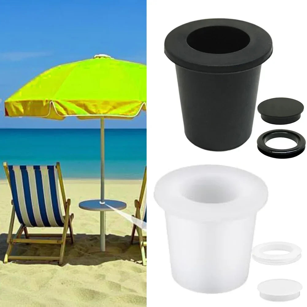 Patio Umbrella Hole Ring & Wedge Cover Set | 2 Sets Silicone