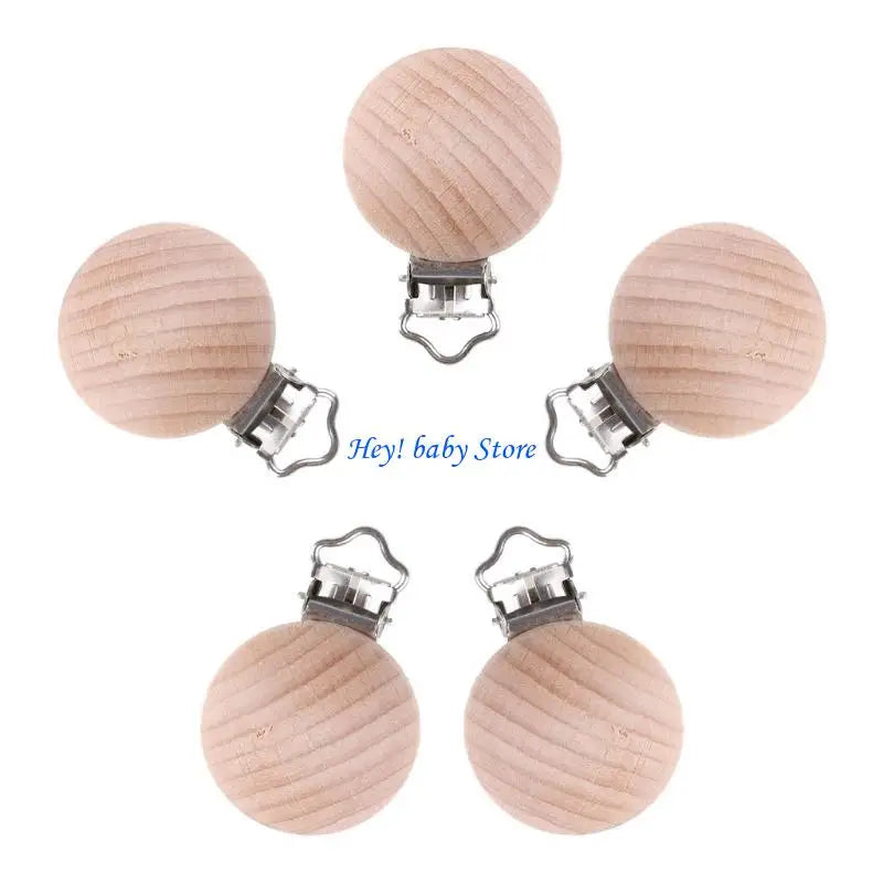 20-Pack Natural Beech Wood Baby Pacifier Clips | Safe & Non-Toxic