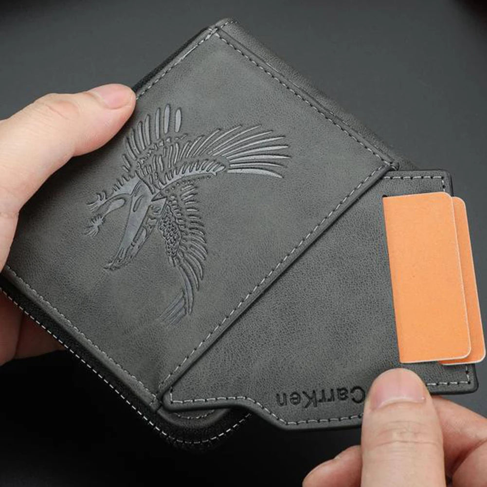 Men's Vintage Eagle-Embossed PU Leather Multi Card Wallet